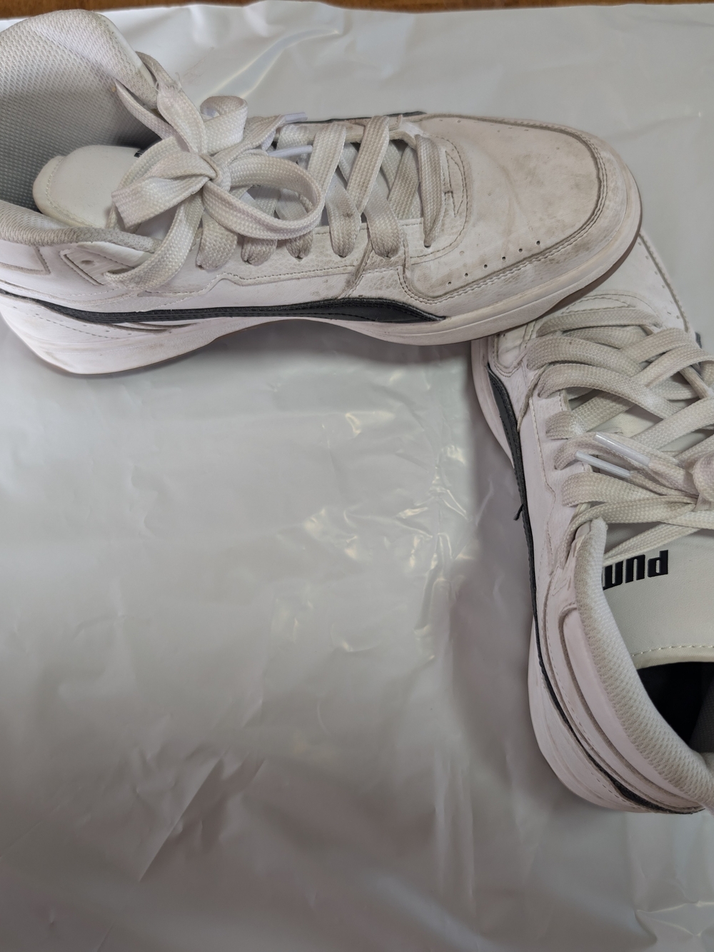 Puma Women's White Sneakers with Black Formstrip
